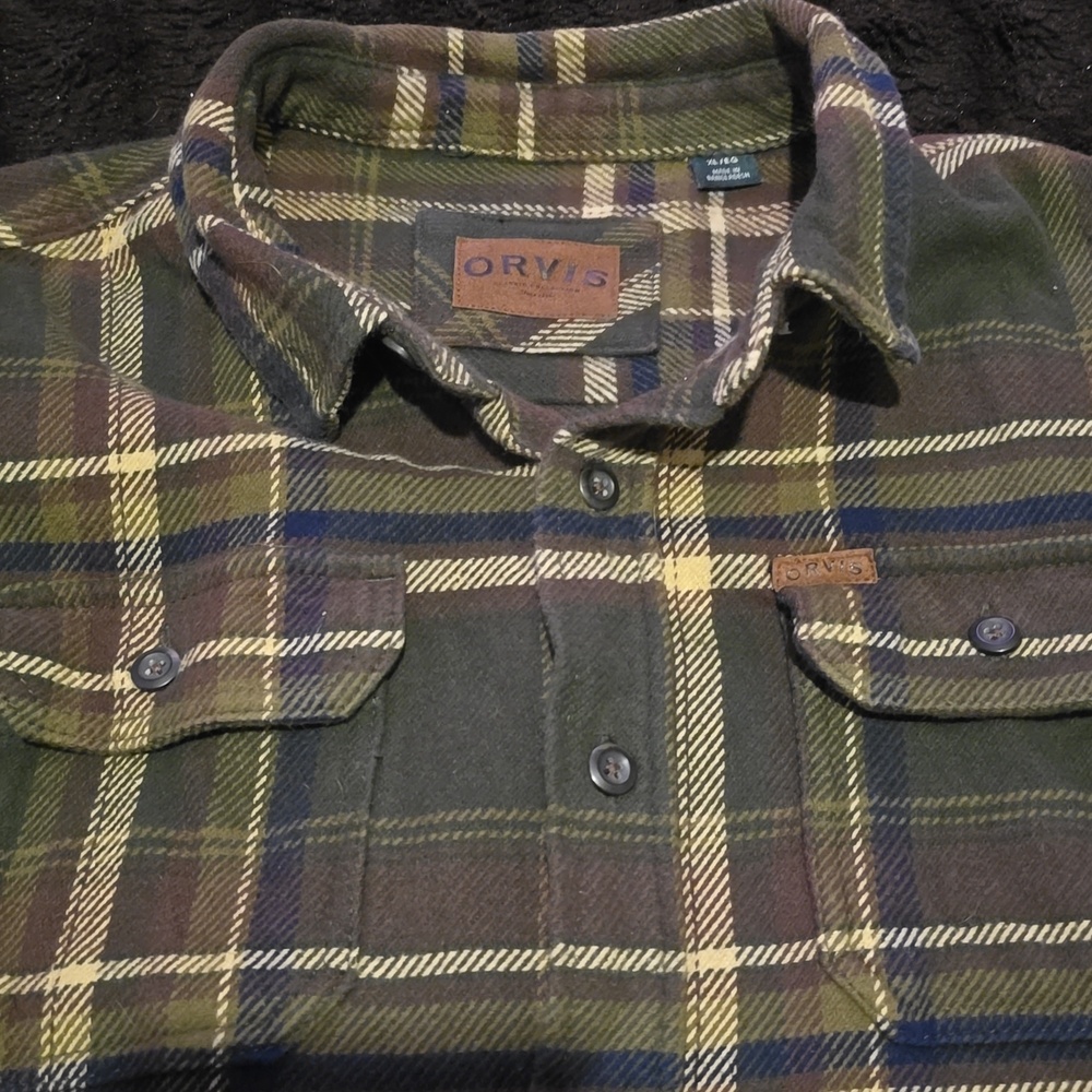Orvis Heavyweight Flannel Shirt Jacket Mens XL Shacket - Picture 3 of 3